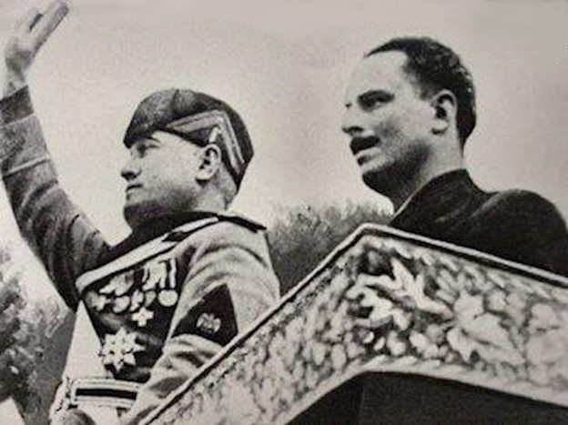Mosley alături de Mussolini