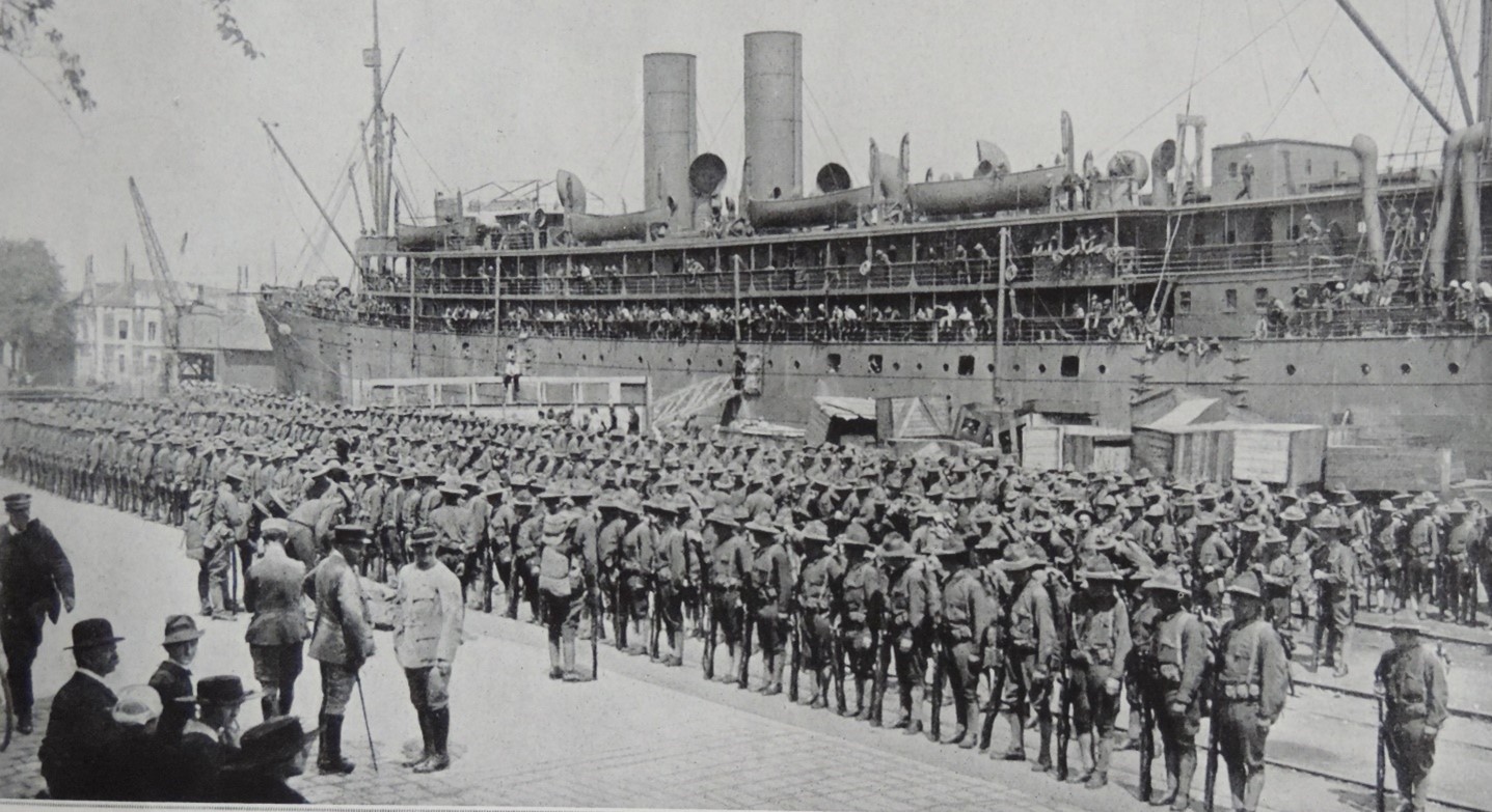 Soldați americani pregătiți să se îmbarce spre Europa, Statele Unite intră în Primul Război Mondial, 1917