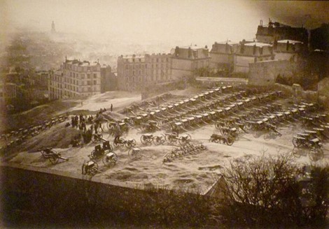 Tunurile Gărzii Naționale din cartierul Montmartre, pe care guvernul francez dorea să le elimine
