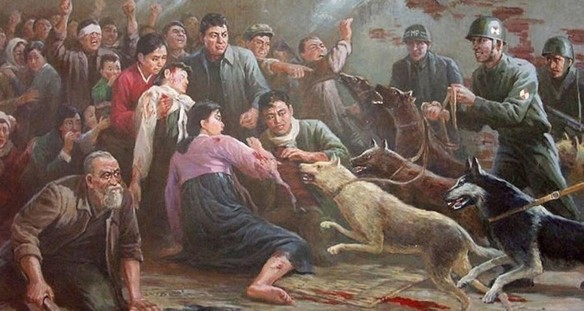 Lucrări de artă de la Muzeul Sinchon dedicat atrocităților războiului din Coreea de Nord