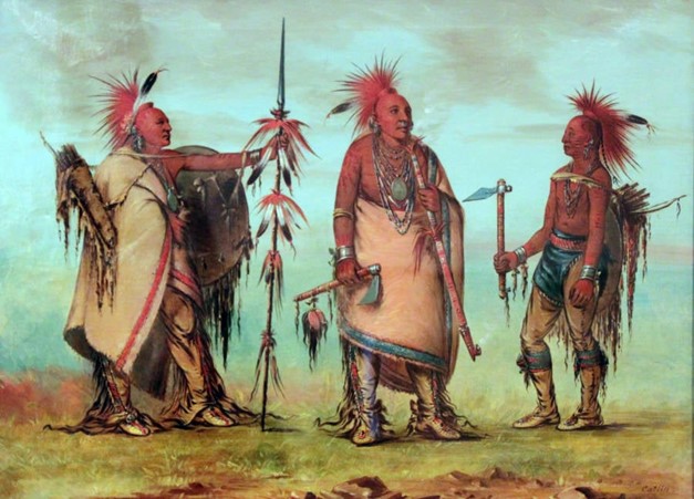 O reprezentare a populației Osage realizată de pictorul George Caitlin