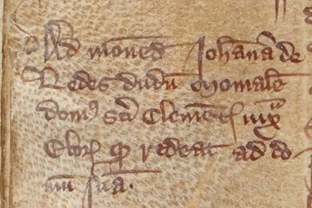 Nota arhiepiscopului Melton, care susține că Ioana a fost "sedusă de indecență" pentru a "urmări pofta carnală", 1318
